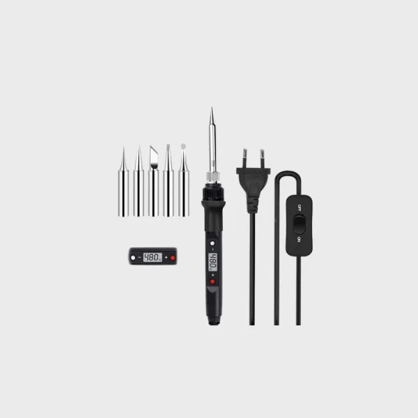 Soldering Iron, 5 Tips (80W, 200-500°C LCD) Serplex®