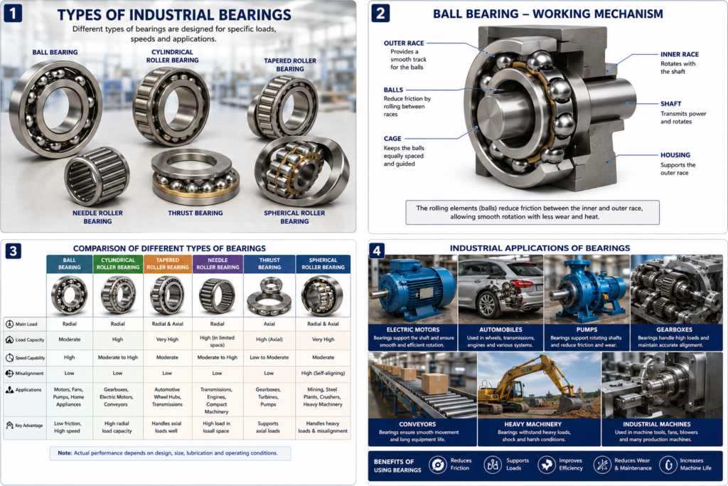 Major Types of Bearings and Their Applications