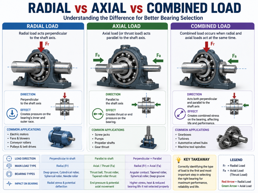 Radial vs Axial vs Combined Load