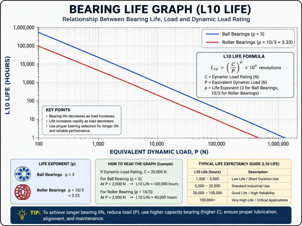 bearing life graph