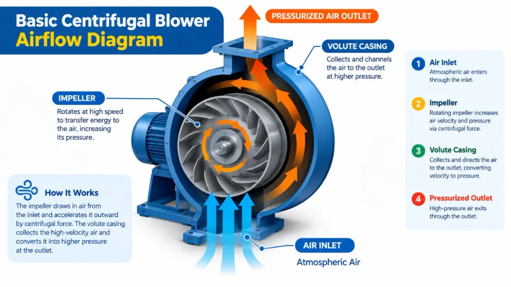 Basic Centrifugal Blower Airflow Diagram