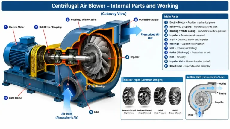 Centrifugal Blower Working Principle, Applications & Specifications