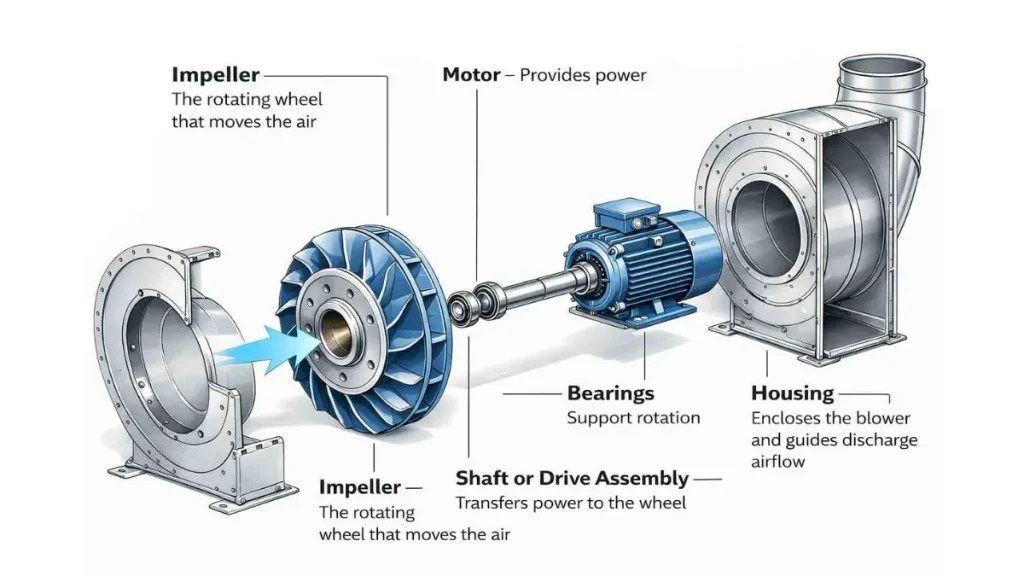 Main Parts of a Centrifugal Air Blower