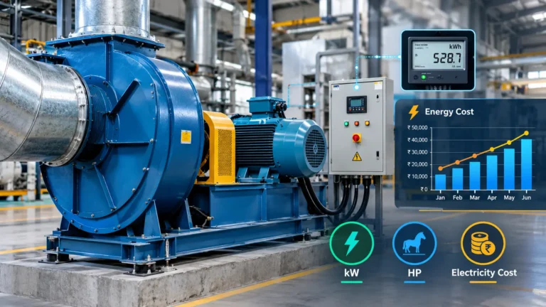 Industrial Blower Energy Consumption, 7 Way to Calculate kW, HP & Electricity Cost